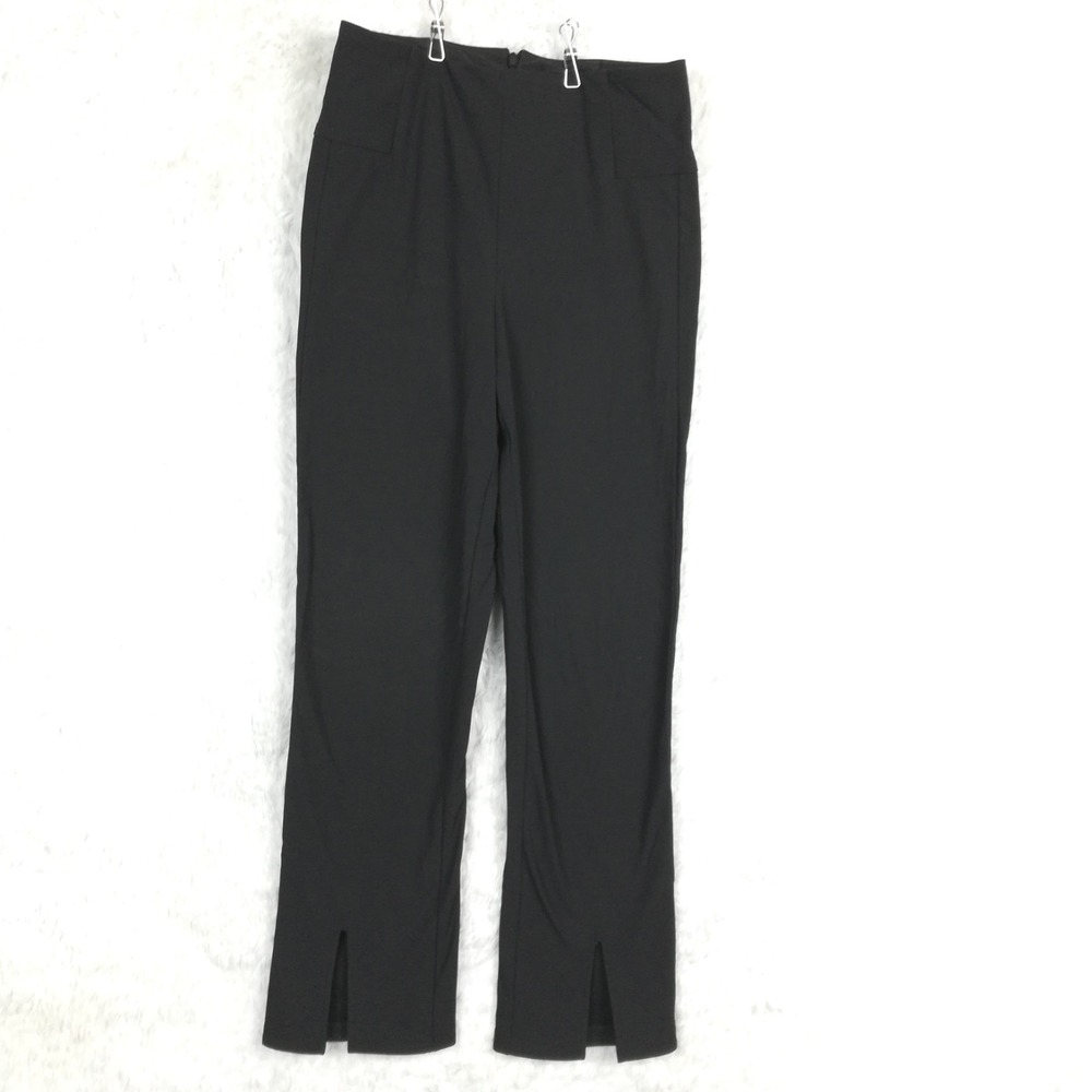 Athleta Womens Pants Wander Black Ankle Front Split Zip Mid Rise Athleisure 2